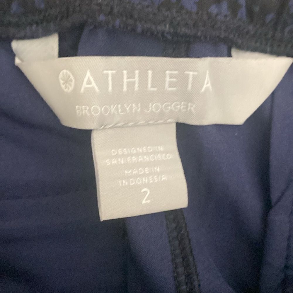 ATHLETA Women’s Black/Navy Brooklyn Jogger Pants Size 2 - Picture 7 of 7